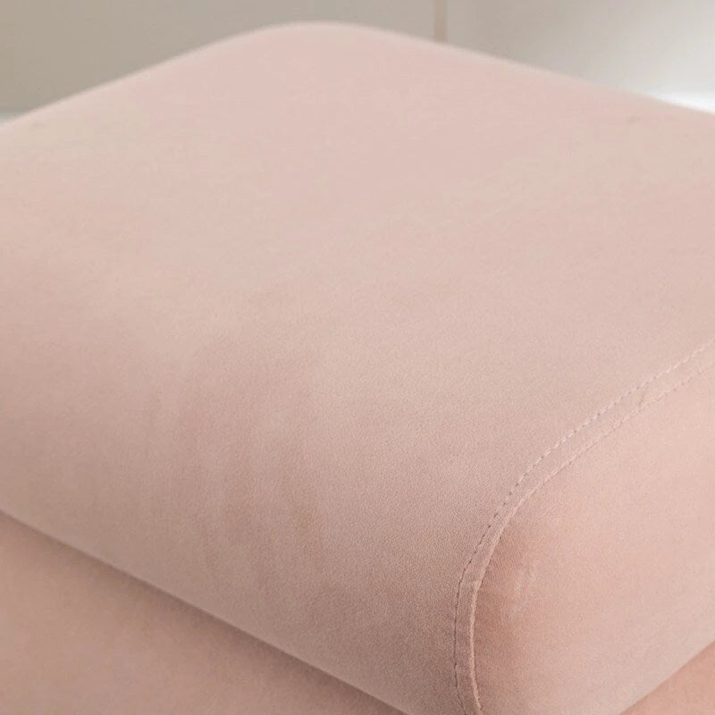 Velvet Fabric S-shape Ottoman Makeup Stool Footstool