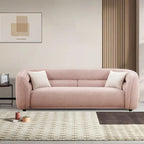 Modern Contemporary 91 Upholstered Curved Sofa With 2 Pillows for Living Room