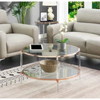 Convenience Concepts Royal Crest 2 Tier Acrylic Glass Coffee Table