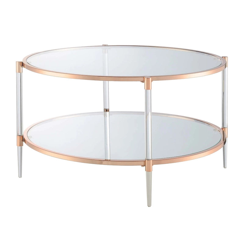 Convenience Concepts Royal Crest 2 Tier Acrylic Glass Coffee Table