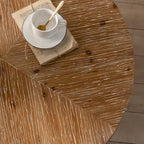 31 W Round Coffee Table With Fir Wood Table Top and Metal Frame End Table