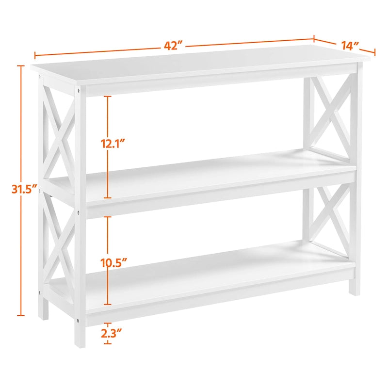 Yaheetech X-Design 3 Tiers Wooden Entryway Console Table