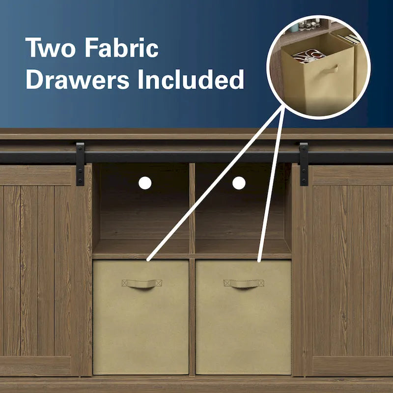 Bridgevine Home Lincoln Farmhouse 60 Inch TV Stand Console for TVs up to 64 inches