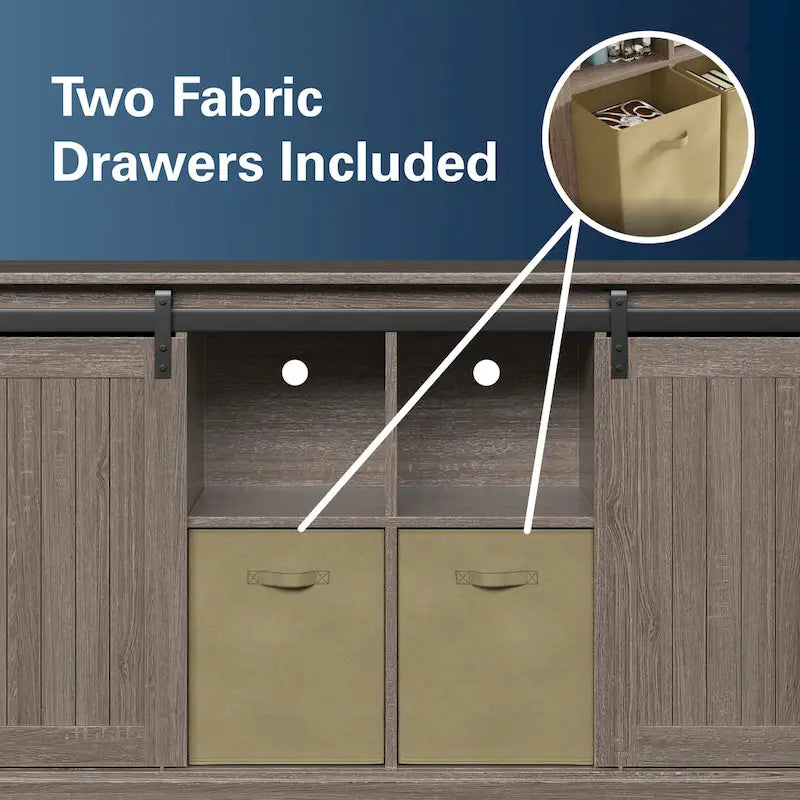 Bridgevine Home Lincoln Farmhouse 60 Inch TV Stand Console for TVs up to 64 inches