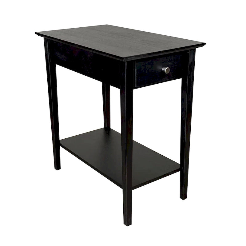 Solid Bamboo Recliner Table with Drawer