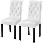 Yaheetech Button Padded Dining Chair with Solid Wood Legs Set of 2 - Set of 2