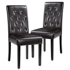 Yaheetech Button Padded Dining Chair with Solid Wood Legs Set of 2 - Set of 2