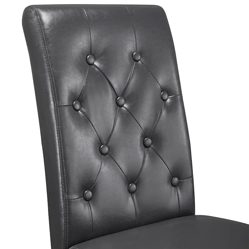 Yaheetech Button Padded Dining Chair with Solid Wood Legs Set of 2 - Set of 2