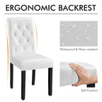 Yaheetech Button Padded Dining Chair with Solid Wood Legs Set of 2 - Set of 2