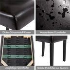 Yaheetech Button Padded Dining Chair with Solid Wood Legs Set of 2 - Set of 2