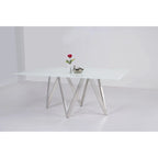 Somette Alyssa Starphire White 5-Piece Dining Set
