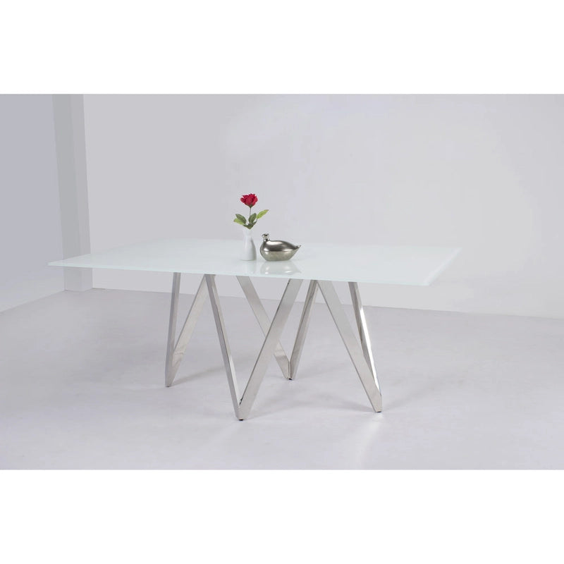 Somette Alyssa Starphire White 5-Piece Dining Set