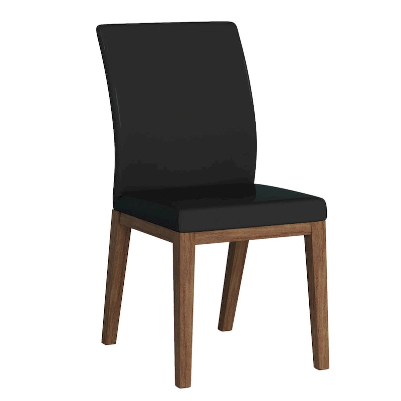 Somette Karlita Marbleized Sintered Stone Dining Set with Black Side Chairs