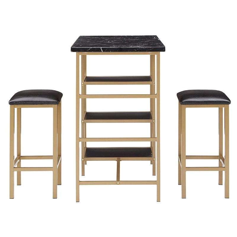 Ainsley Faux Marble Counter Height 3-piece Dining Set by iNSPIRE Q Modern