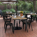 30x60 Commercial Poly Resin Restaurant Table with Umbrella Hole - 30 W x 60 D x 30 H