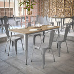 30x60 Commercial Poly Resin Restaurant Table with Umbrella Hole - 30 W x 60 D x 30 H