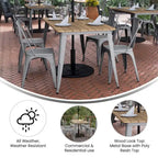 30x60 Commercial Poly Resin Restaurant Table with Umbrella Hole - 30 W x 60 D x 30 H