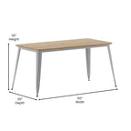 30x60 Commercial Poly Resin Restaurant Table with Umbrella Hole - 30 W x 60 D x 30 H