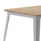 30x60 Commercial Poly Resin Restaurant Table with Umbrella Hole - 30 W x 60 D x 30 H