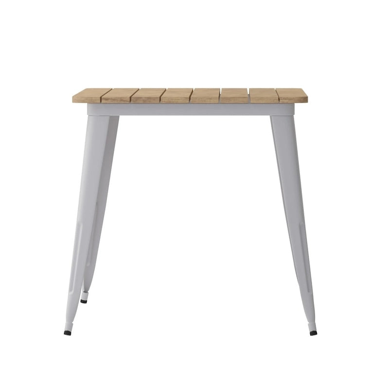30x60 Commercial Poly Resin Restaurant Table with Umbrella Hole - 30 W x 60 D x 30 H