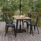 30x60 Commercial Poly Resin Restaurant Table with Umbrella Hole - 30 W x 60 D x 30 H