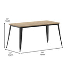 30x60 Commercial Poly Resin Restaurant Table with Umbrella Hole - 30 W x 60 D x 30 H