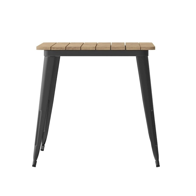 30x60 Commercial Poly Resin Restaurant Table with Umbrella Hole - 30 W x 60 D x 30 H