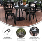 30x60 Commercial Poly Resin Restaurant Table with Umbrella Hole - 30 W x 60 D x 30 H