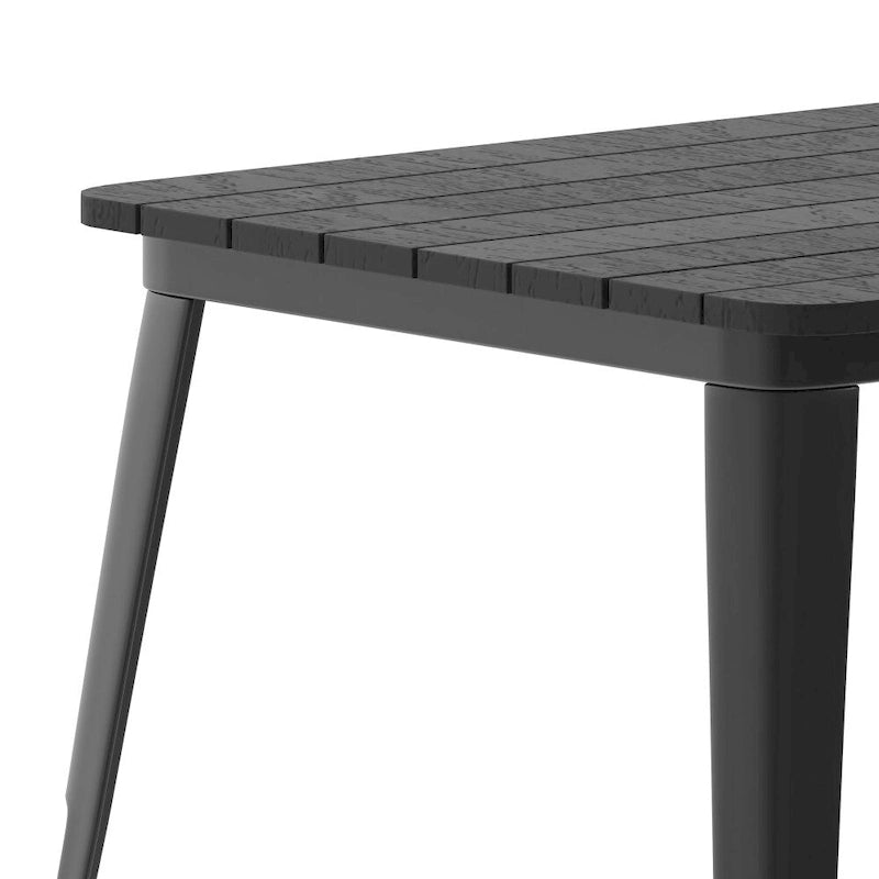 30x60 Commercial Poly Resin Restaurant Table with Umbrella Hole - 30 W x 60 D x 30 H