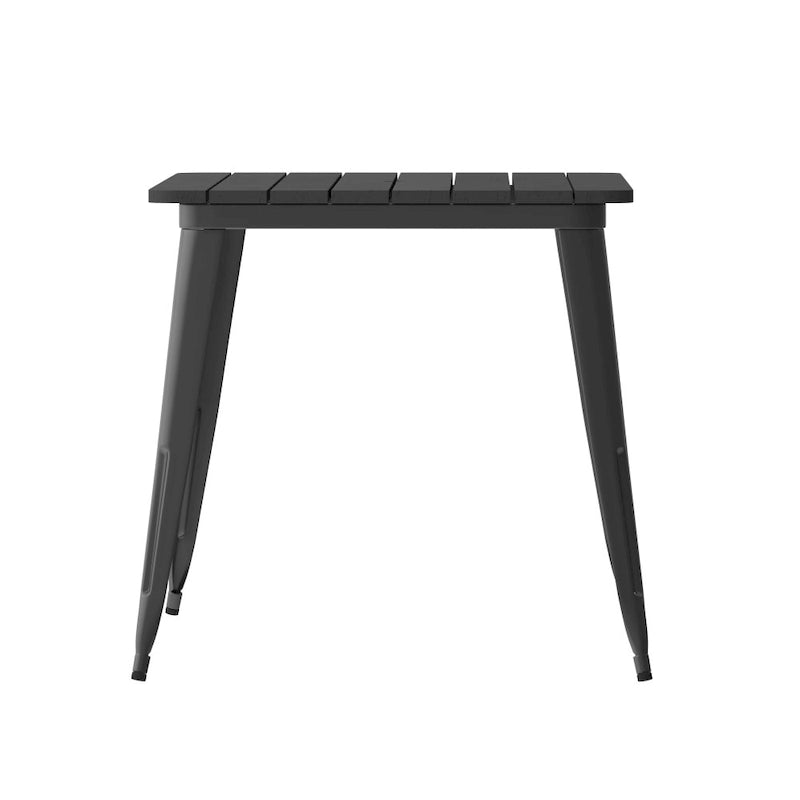 30x60 Commercial Poly Resin Restaurant Table with Umbrella Hole - 30 W x 60 D x 30 H
