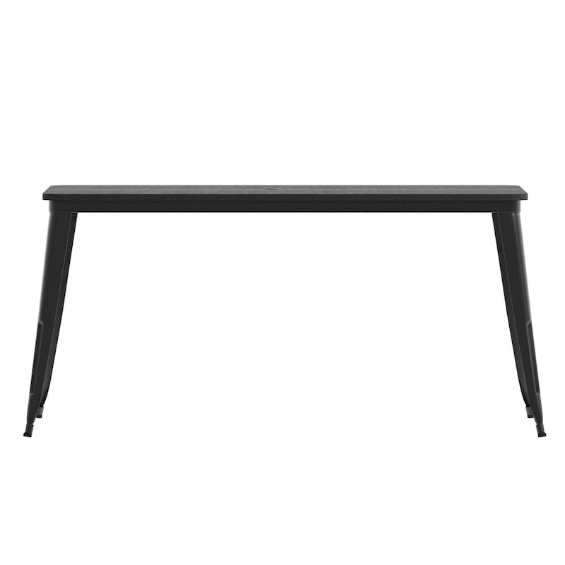 30x60 Commercial Poly Resin Restaurant Table with Umbrella Hole - 30 W x 60 D x 30 H