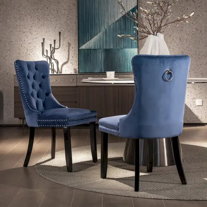 Velvet Upholstered Dining Chair 2-Pcs Set