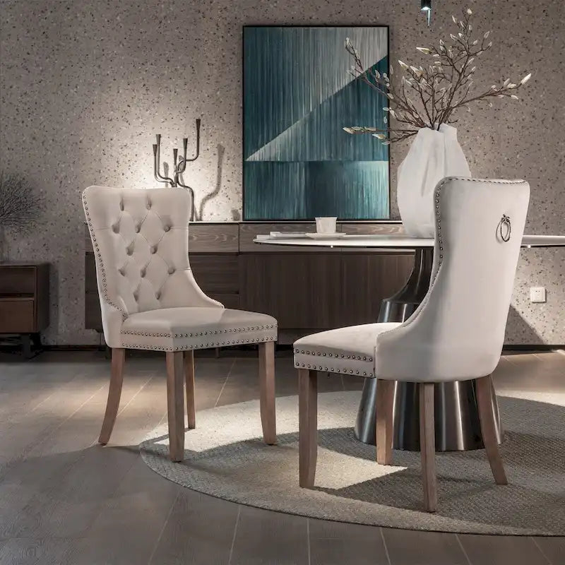 Velvet Upholstered Dining Chair 2-Pcs Set