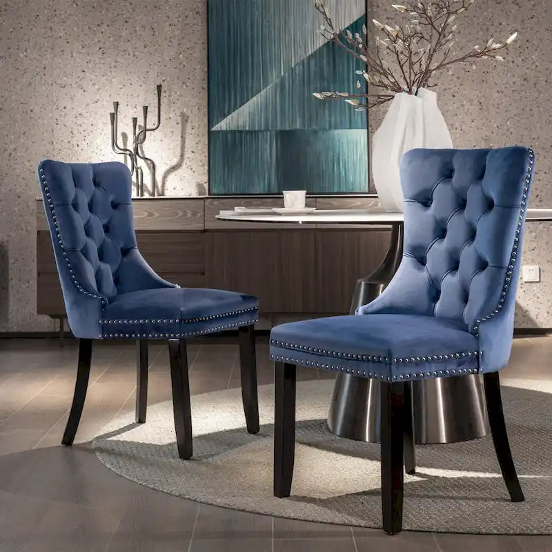 Velvet Upholstered Dining Chair 2-Pcs Set