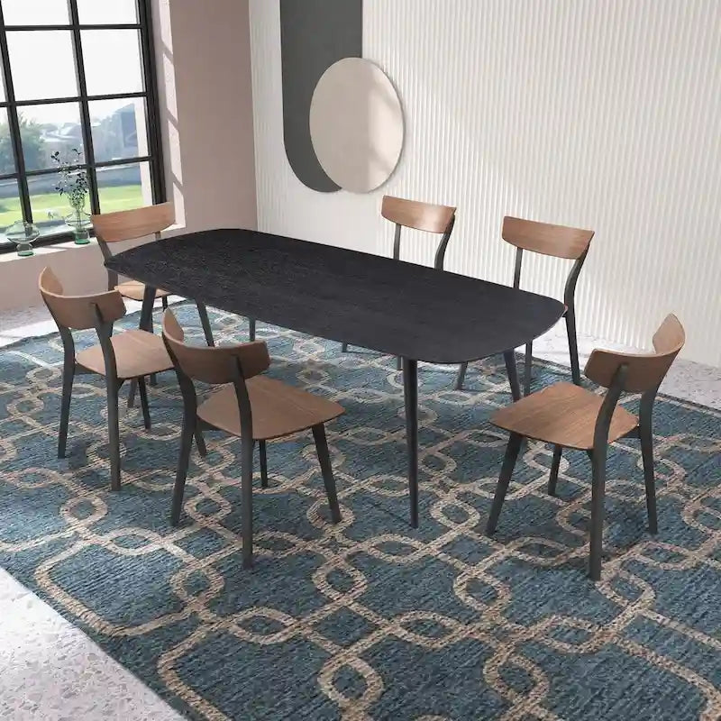 Modern Farmhouse Rectangular Dining Table for 4-8 People