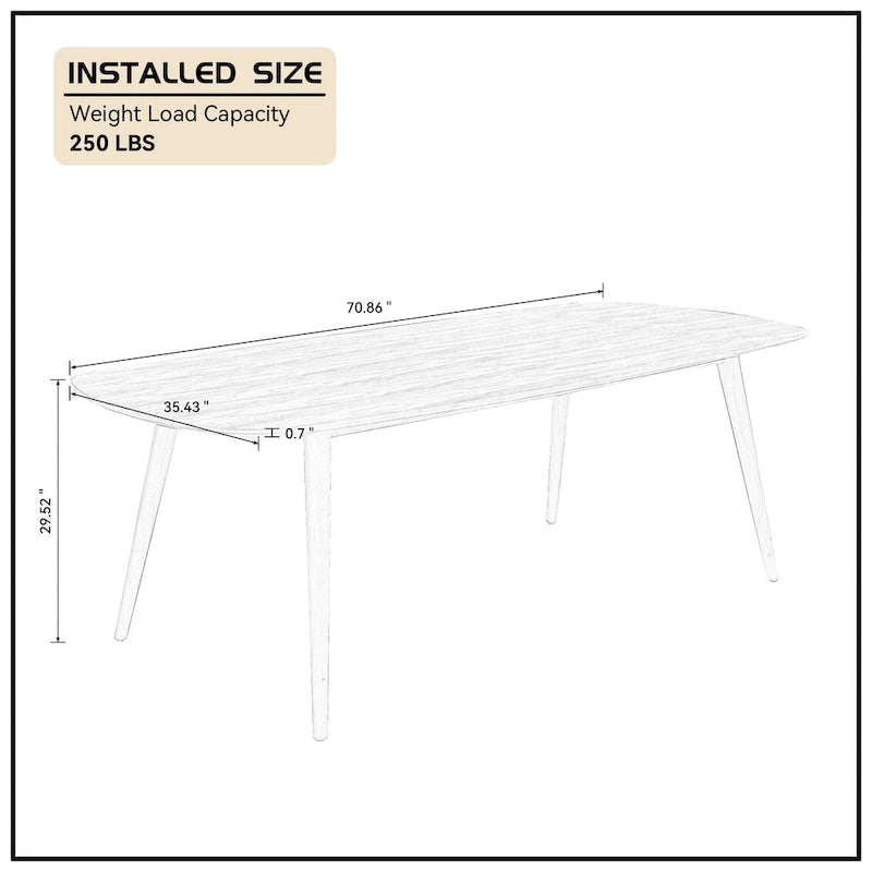 Modern Farmhouse Rectangular Dining Table for 4-8 People