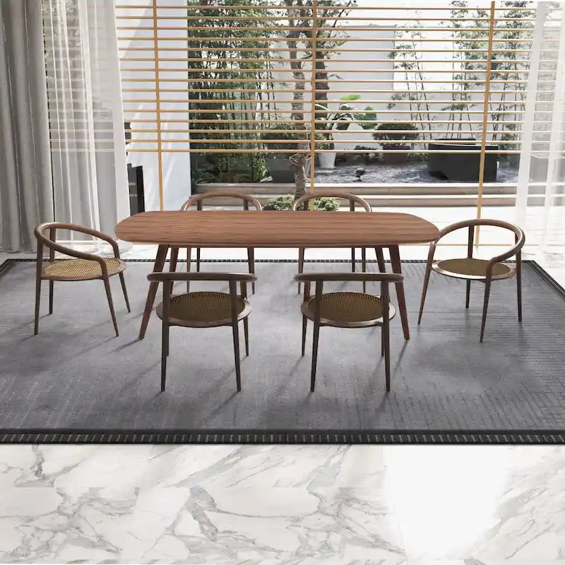 Modern Farmhouse Rectangular Dining Table for 4-8 People