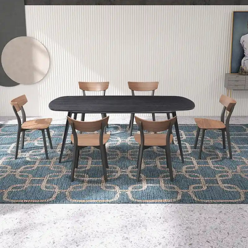 Modern Farmhouse Rectangular Dining Table for 4-8 People