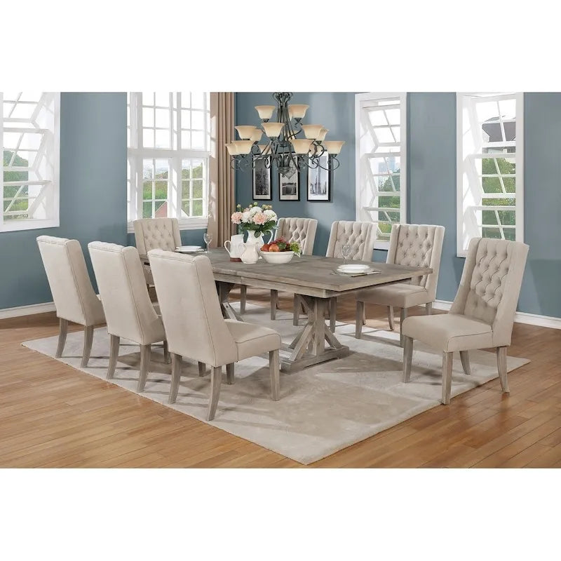 Best Quality Furniture 9-Piece Dining Set with a 18 inch Leaf