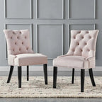 Silver Orchid Kornman Velvet Dining Side Chairs (Set of 2)