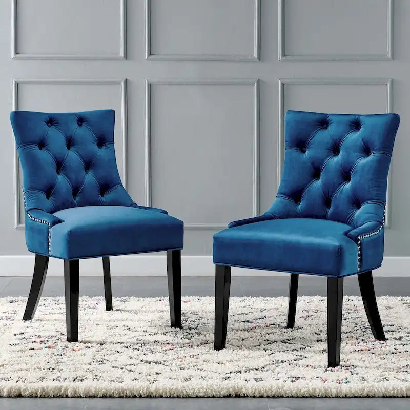 Silver Orchid Kornman Velvet Dining Side Chairs (Set of 2)