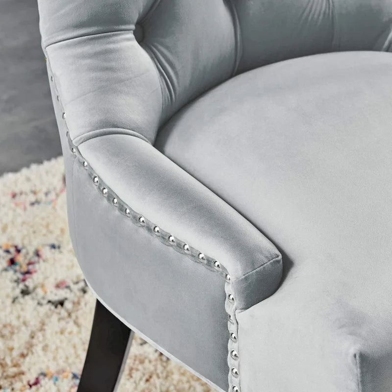 Silver Orchid Kornman Velvet Dining Side Chairs (Set of 2)