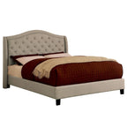 Furniture of America Wall Traditional Grey Fabric Tufted Platform Bed