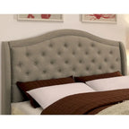Furniture of America Wall Traditional Grey Fabric Tufted Platform Bed
