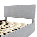 Upholstered Platform Bed with 4 Drawers and Golden Edge