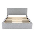 Upholstered Platform Bed with 4 Drawers and Golden Edge