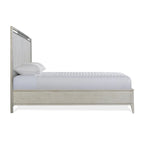 Roundhill Furniture Mantalia Solid Wood Bedroom Set, Panel Bed, Dresser, Mirror, 2 Nightstands, and Bench, Champagne