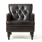 Malone Brown Leather Club Chair by Christopher Knight Home