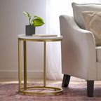 Ingersol Indoor Iron and Faux Wood C Shaped End Table by Christopher Knight Home