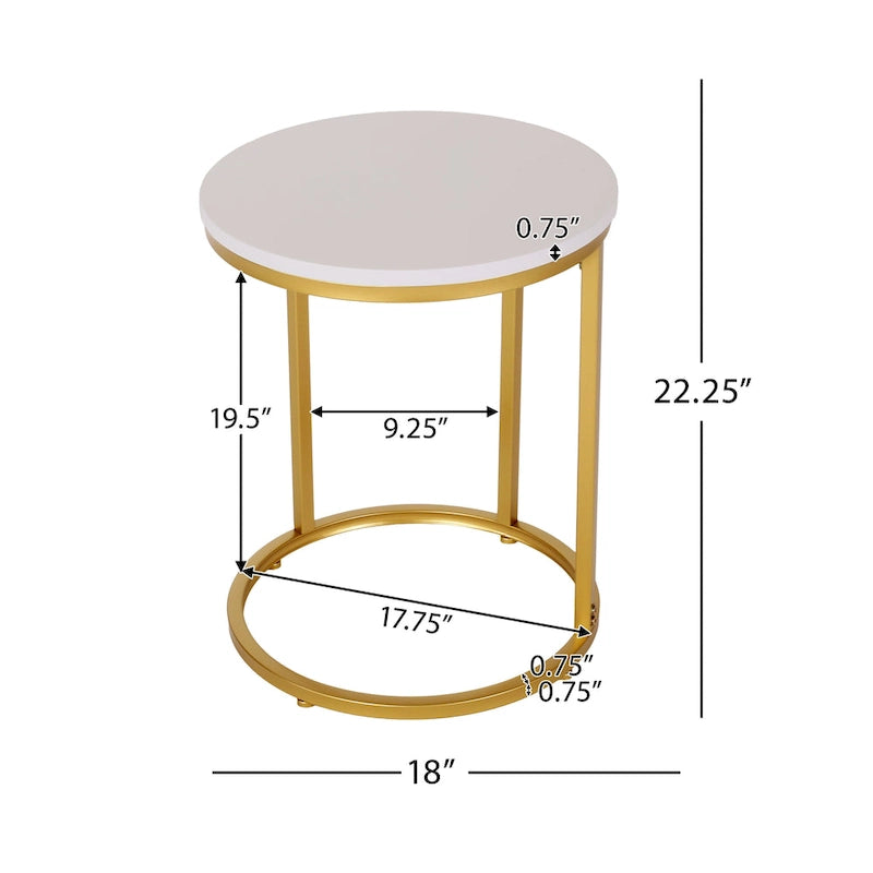 Ingersol Indoor Iron and Faux Wood C Shaped End Table by Christopher Knight Home